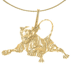 Sterling Silver Lion Pendant (Rhodium or Yellow Gold-plated)