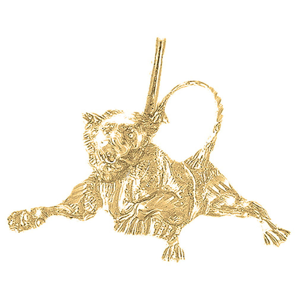 Yellow Gold-plated Silver Lion Pendant