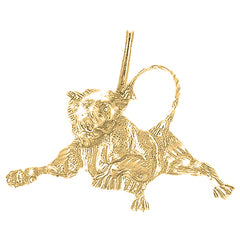 Yellow Gold-plated Silver Lion Pendant