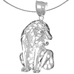 Löwenanhänger aus Sterlingsilber (rhodiniert oder gelbvergoldet)