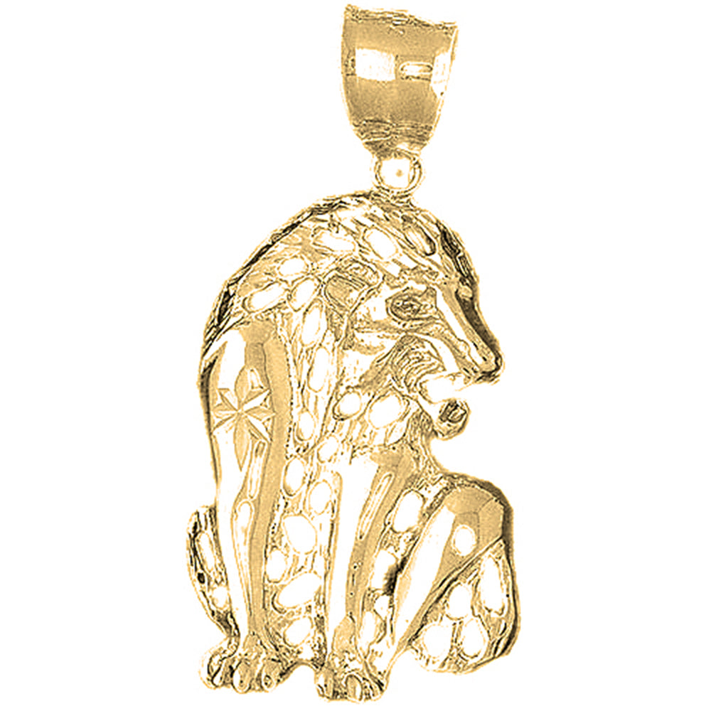 Yellow Gold-plated Silver Lion Pendant