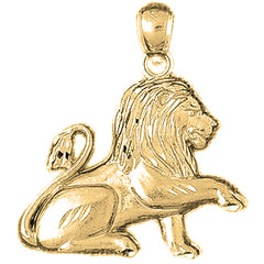 Yellow Gold-plated Silver Lion Pendant