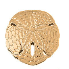 Yellow Gold-plated Silver Reversible Sand Dollar Pendant
