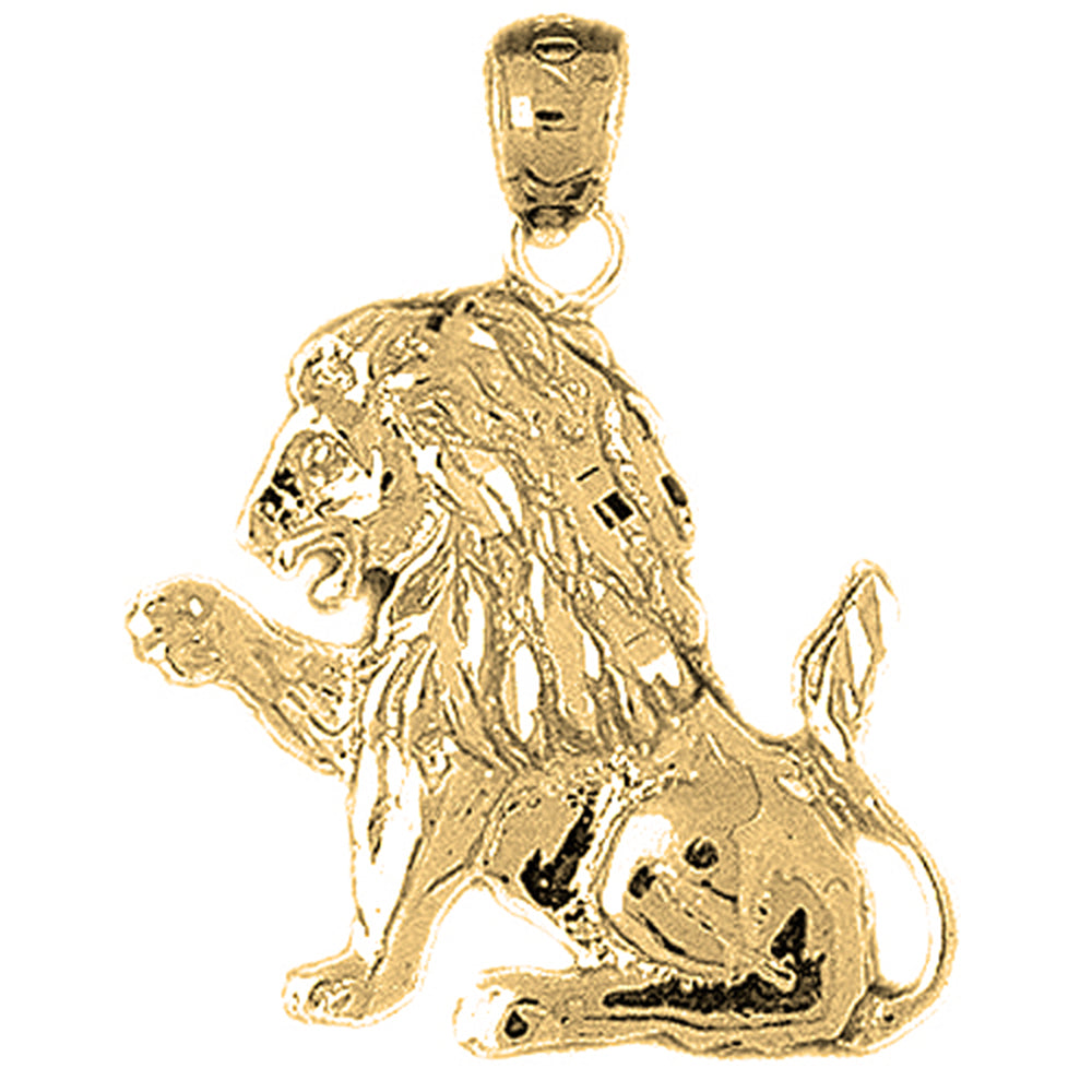 Yellow Gold-plated Silver Lion Pendant