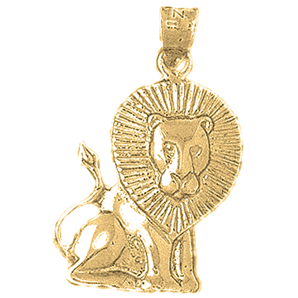Yellow Gold-plated Silver Lion Pendant