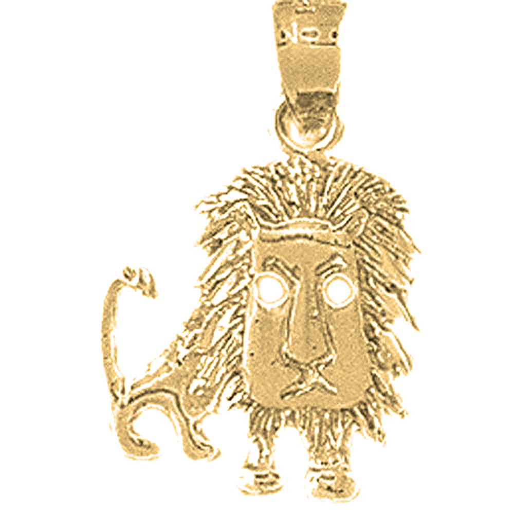 Yellow Gold-plated Silver Lion Pendant