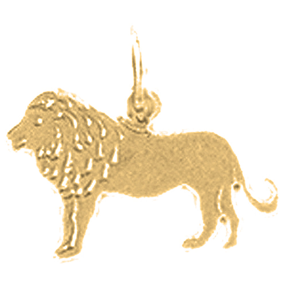 Yellow Gold-plated Silver Lion Pendant
