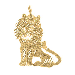 Yellow Gold-plated Silver Lion Pendant