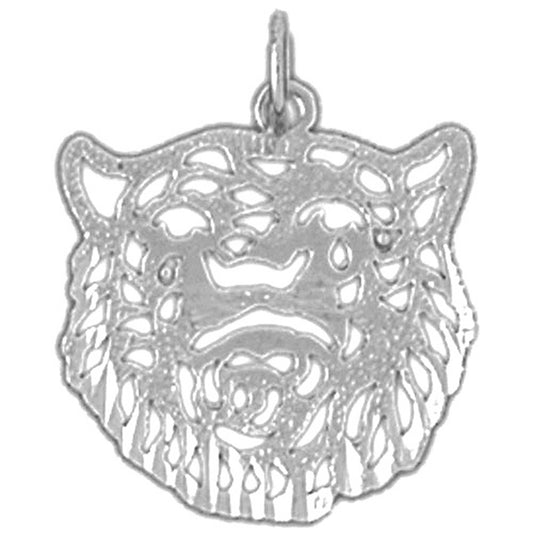 Sterling Silver Tiger Head Pendant