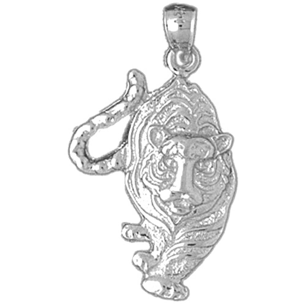 Sterling Silver Tiger Pendant