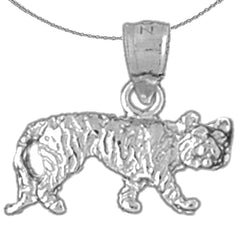 Sterling Silver Leopard Pendant (Rhodium or Yellow Gold-plated)