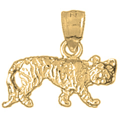 Yellow Gold-plated Silver Leopard Pendant