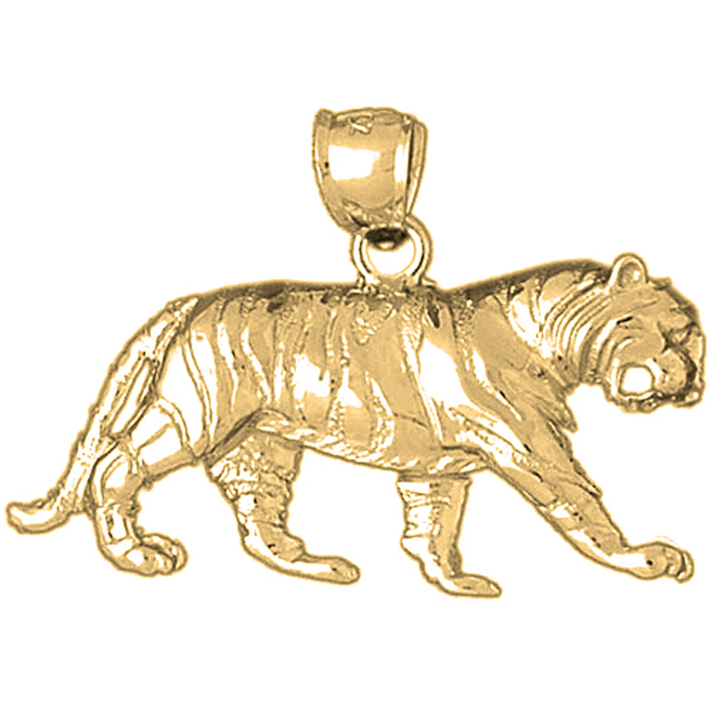 Yellow Gold-plated Silver Tiger Pendant