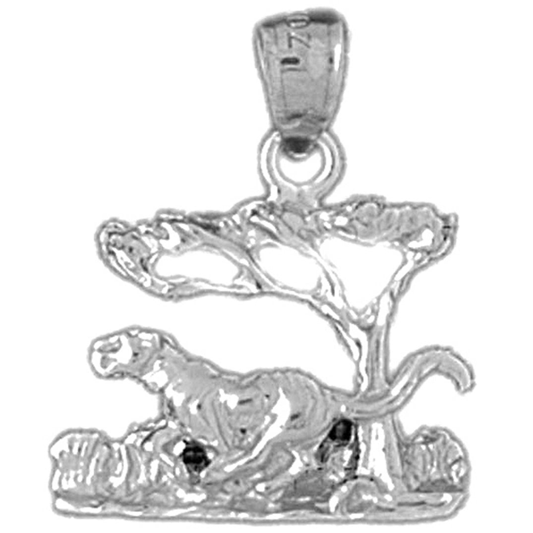 Sterling Silver Tiger In The Woods Pendant