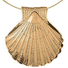 Wendbarer Muschelanhänger aus Sterlingsilber (rhodiniert oder gelbvergoldet)