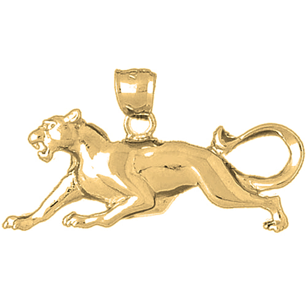 Yellow Gold-plated Silver Panther Pendant