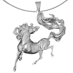 Mustang-Anhänger aus Sterlingsilber (rhodiniert oder gelbvergoldet)