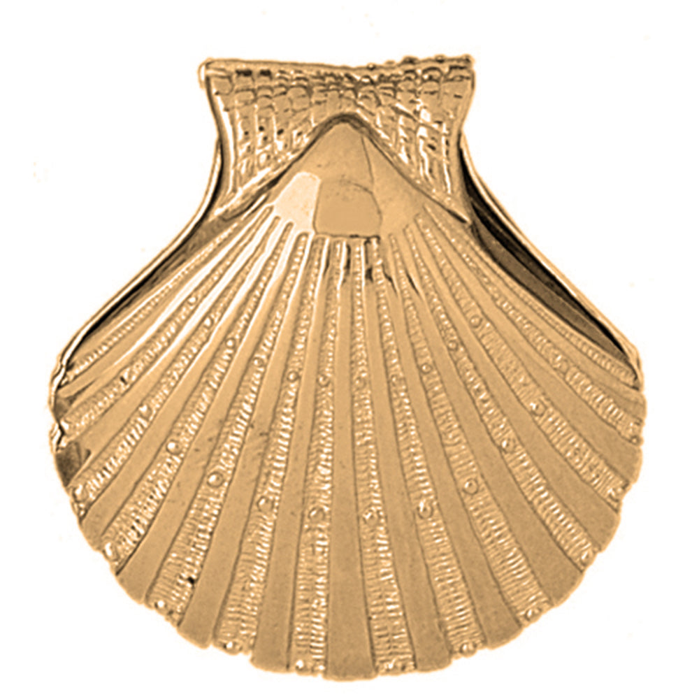 Yellow Gold-plated Silver Reversible Shell Pendant