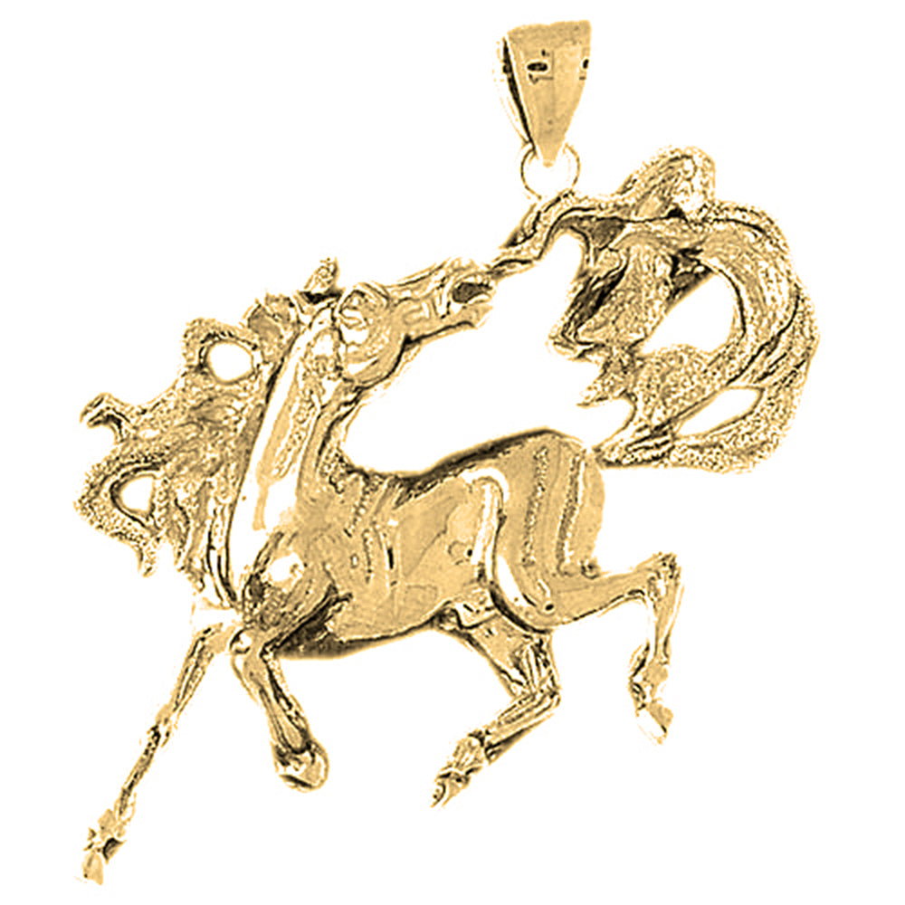 Yellow Gold-plated Silver Mustang Pendant