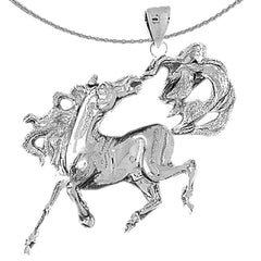 Sterling Silver Mustang Pendant (Rhodium or Yellow Gold-plated)
