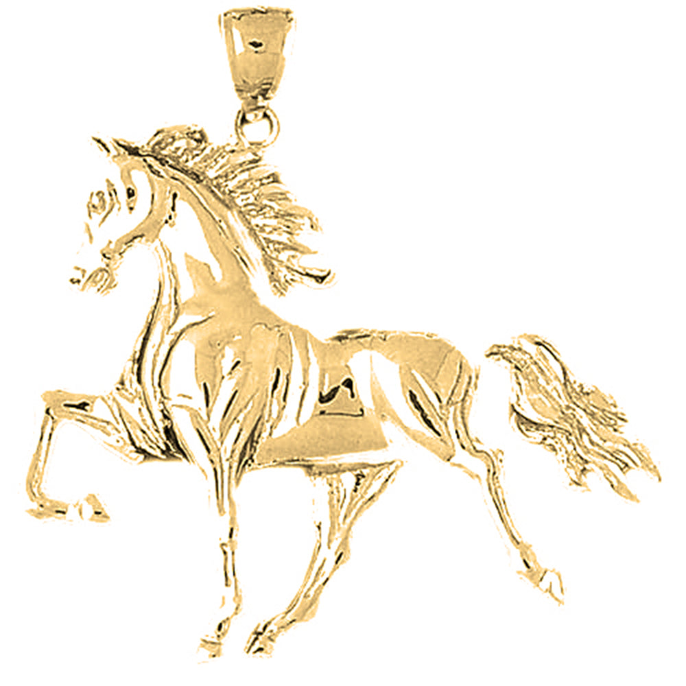 Yellow Gold-plated Silver Horse Pendant