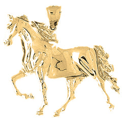 Yellow Gold-plated Silver Horse Pendant