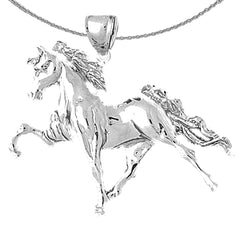 Sterling Silver Horse Pendant (Rhodium or Yellow Gold-plated)