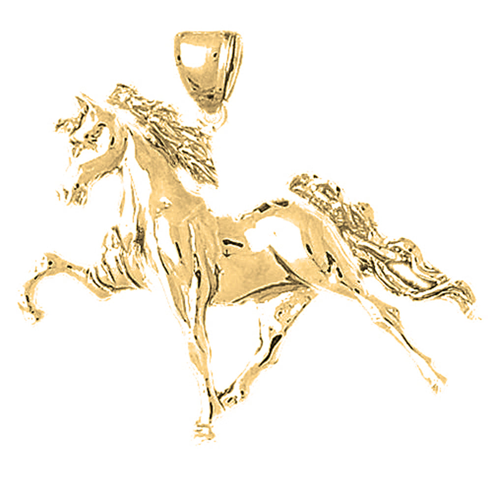 Yellow Gold-plated Silver Horse Pendant