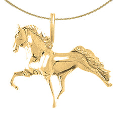 3D-Pferdeanhänger aus Sterlingsilber (rhodiniert oder gelbgoldbeschichtet)