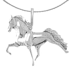 3D-Pferdeanhänger aus Sterlingsilber (rhodiniert oder gelbgoldbeschichtet)