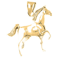 Sterling Silver Horse Pendant (Rhodium or Yellow Gold-plated)
