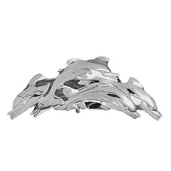 Sterling Silver Reversible Dolphins Pendant