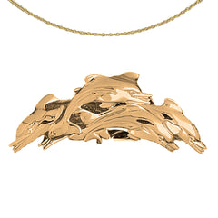 Colgante de delfines reversibles en plata de ley (bañado en rodio o oro amarillo)