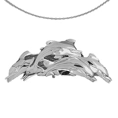 Colgante de delfines reversibles en plata de ley (bañado en rodio o oro amarillo)