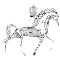 Sterling Silver Horse Pendant (Rhodium or Yellow Gold-plated)