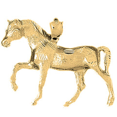 Yellow Gold-plated Silver Horse Pendant