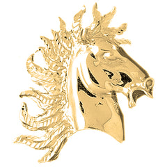 Yellow Gold-plated Silver Horse Head Pendant