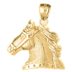 Yellow Gold-plated Silver Horse Head Pendant