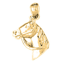 Yellow Gold-plated Silver Horse Head Pendant