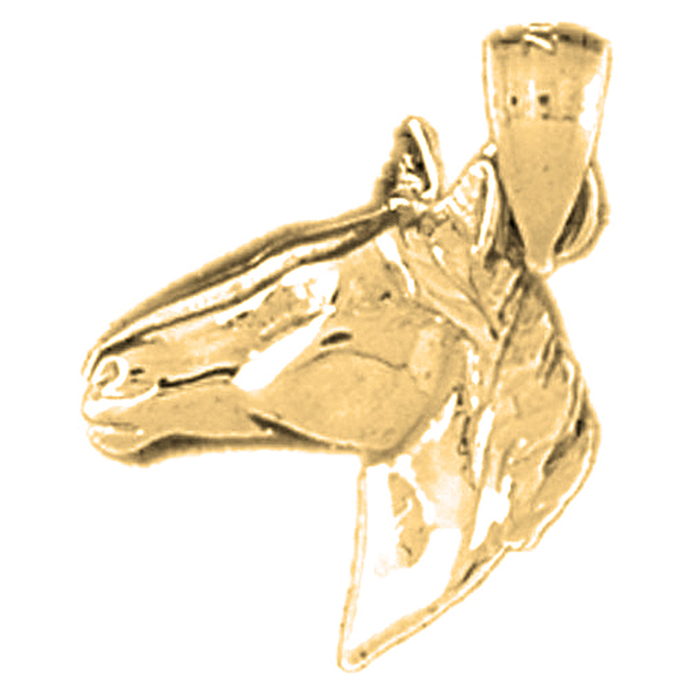 Yellow Gold-plated Silver Horse Head Pendant