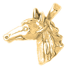 Yellow Gold-plated Silver Horse Head Pendant