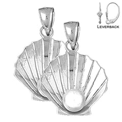 14K or 18K Gold 3D Shell With Pearl Earrings