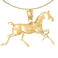 Sterling Silver Horse Pendant (Rhodium or Yellow Gold-plated)