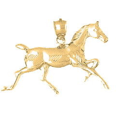 Yellow Gold-plated Silver Horse Pendant