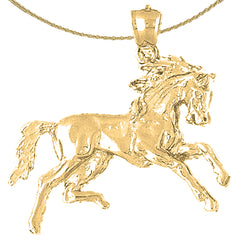 Sterling Silver Horse Pendant (Rhodium or Yellow Gold-plated)