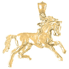 Yellow Gold-plated Silver Horse Pendant