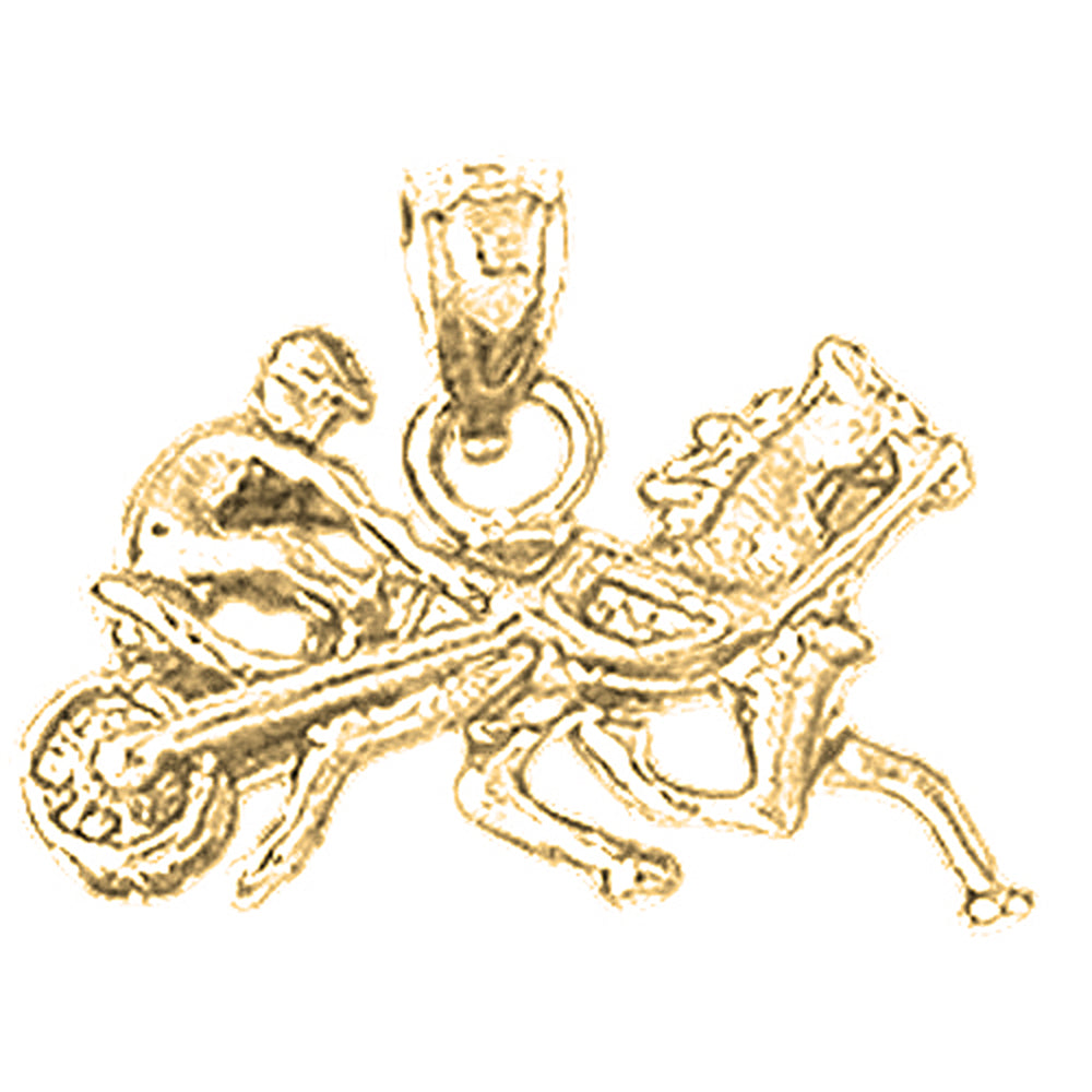 Yellow Gold-plated Silver Horse Pendant