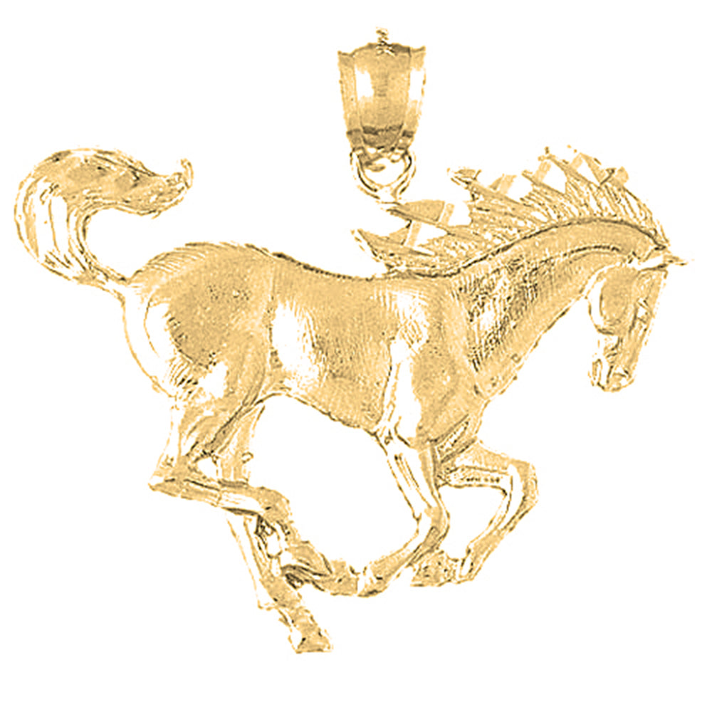 Yellow Gold-plated Silver Horse Pendant