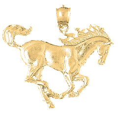 Yellow Gold-plated Silver Horse Pendant
