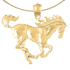 Sterling Silver Horse Pendant (Rhodium or Yellow Gold-plated)